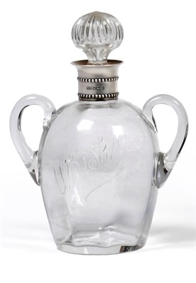 Lot 1022A - An Edward VII Silver Mounted Whisky Decanter, Harrison Brothers & Howson, Sheffield 1908, the lobed