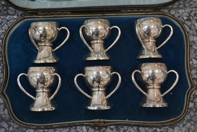 Lot 1024A - A Set of Six Edward VII Miniature Salts, Goldsmiths & Silversmiths Co Ltd, London 1903, each...