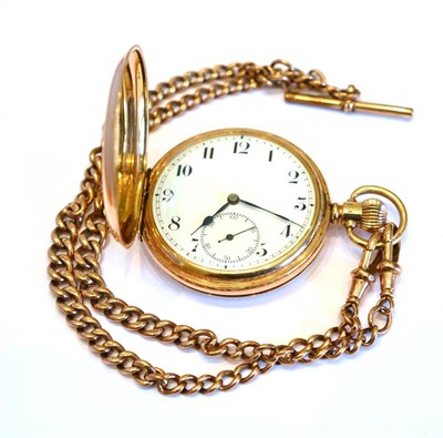 Lot 2018 - A 9ct Gold Full Hunter Keyless Pocket Watch, 1920, lever movement signed Nirvana International...
