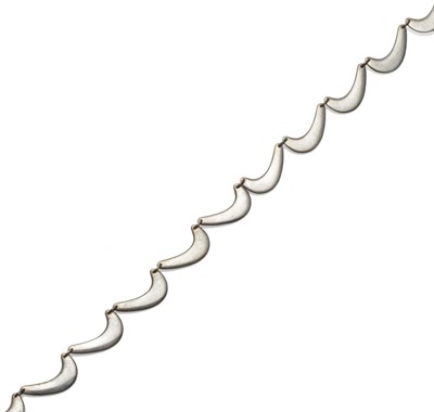 Lot 2041 - A Silver Necklace, by Georg Jensen, of linked curved forms, numbered 276, length 46cm