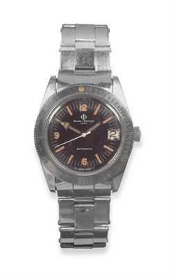 Lot 2053 - A Stainless Steel Automatic Calendar Centre Seconds Wristwatch, signed Baume & Mercier, Geneve,...