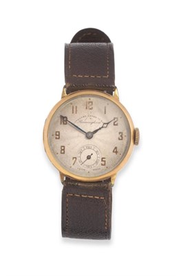 Lot 2056 - An 18ct Gold Wristwatch, signed Coventry Lever Co Ltd, Birmingham, 1924, lever movement, engine...