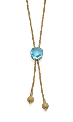 Lot 2076 - A Necklace, by Bersani, a twisted effect chain to a rose cut blue stone, chain lengths...