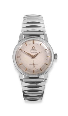 Lot 2114 - A Stainless Steel Automatic Wristwatch, signed Omega, model: Seamaster, circa 1954, (calibre...
