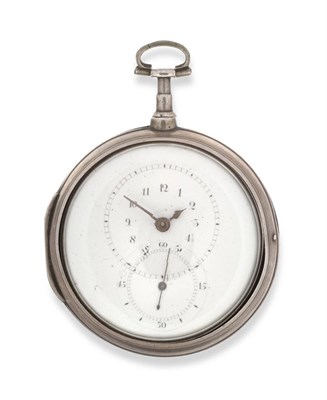 Lot 2172 - A Silver Pair Cased Verge Pocket Watch, signed Chas Hewison, London, 1804, gilt fusee movement,...