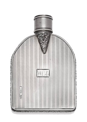Lot 2204 - A William IV Silver Hip Flask, Edward Smith, Birmingham 1833, arch shaped with engine turned panels