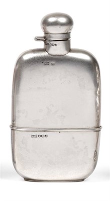 Lot 2216 - A Goerge V Silver Hip Flask, Walker & Hall, Sheffield 1925, rectangular with rounded corners, a...