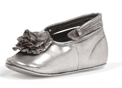 Lot 2221 - A George V Silver Model of a Shoe, Elkington & Co, Birmingham 1915, cast from a child's ballet...