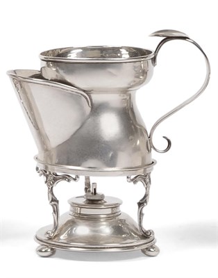 Lot 2227 - A George V Silver Campaign Style Shaving Mug, Burner and Stand, Stewart Dawson & Co Ltd, Birmingham