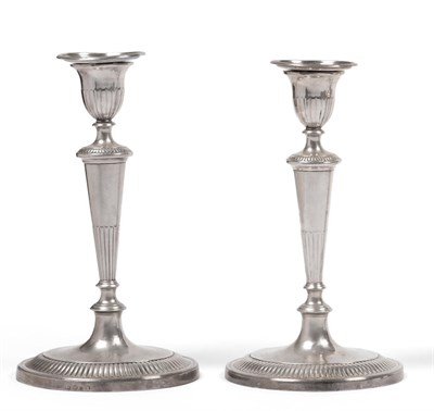 Lot 2234 - A Pair of Victorian Silver Candlesticks, John Green, Roberts, Mosley & Co, Sheffield 1893, the...