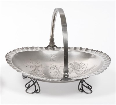 Lot 2239 - A Russian Silver Swing-Handled Cake Basket, V T Sokolv, Moscow, left facing Kokoshnik mark,...