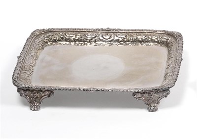 Lot 2247 - A George IV Silver Waiter, William Bateman I, London 1822, rectangular with rounded corners, a cast