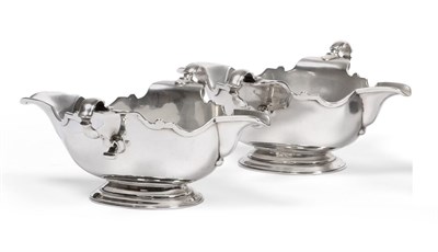 Lot 2250 - A Pair of American Sterling Silver Double Lipped Sauceboats, Currier & Roby, New York early...