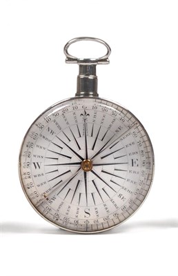 Lot 2269 - A George III Silver Mounted Pocket Compass, no maker's mark, London 1817, in the form of a...