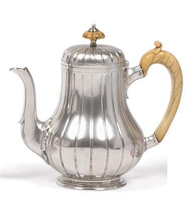 Lot 2275 - A Victorian Silver Coffee Pot, Robert Garrard II, London 1855, pyriform with a shallow domed...