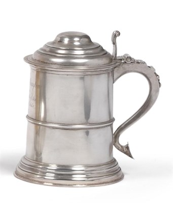 Lot 2276 - A George V Silver Tankard, Walker & Hall, Sheffield 1926, in George III style with a domed...