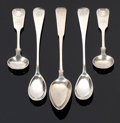 Lot 2284 - A Pair of Victorian Scottish Silver Mustard Spoons, John Murray or John Muir, Glasgow 1855, Old...