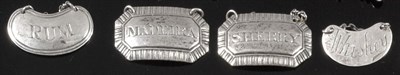 Lot 2320 - A Pair of George IV Rectangular Silver Wine Labels, George Knight, London 1822, inscribed...