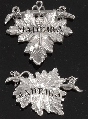 Lot 2327 - A William IV Silver Vine Shaped Wine Label, Joseph Wilmore, Birmingham 1831, pierced for...