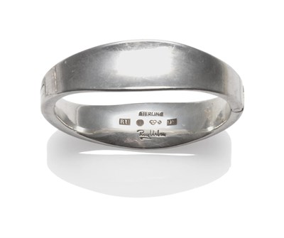 Lot 2019 - A Swedish Silver Bangle, by Rey Urban, the hinged modernist bangle of tapering form