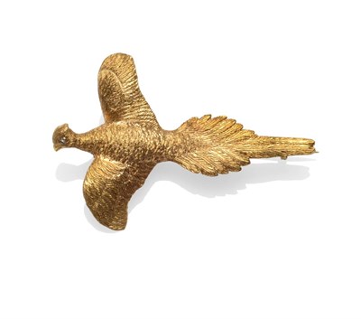 Lot 2093 - A Pheasant Brooch, realistically modelled to depict the bird in flight, set with a rose cut diamond