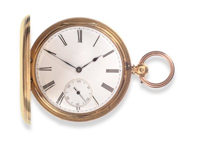 Lot 2231 - An 18ct Gold Full Hunter Pocket Watch, signed W Clarke & Sons, Goswell Road, London, 1855, gilt...