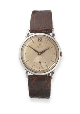 Lot 2241 - A Stainless Steel Automatic Wristwatch, signed Omega, circa 1948, (calibre 342) lever movement...