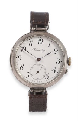 Lot 2245 - A First World War Period Russian Paul Buhre Silver Wristwatch, signed Faber Type, lever...