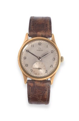 Lot 2249 - A 9ct Gold Wristwatch, signed Omega, 1947, (calibre 30T2) lever movement numbered 11047853,...