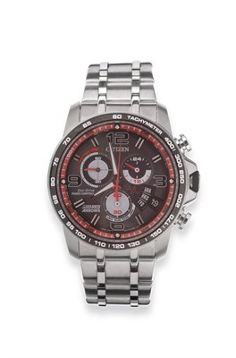 Lot 2251 - A Stainless Steel Limited Edition Red Arrows Eco-Drive Chronograph Wristwatch, signed Citizen,...