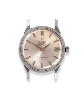 Lot 2270 - A Stainless Steel Automatic Calendar Centre Seconds Wristwatch, signed Omega, Chronometer...