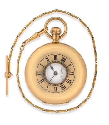 Lot 2278 - A Half Hunter Keyless Pocket Watch, signed Peerless, retailed by Z.Barraclough & Sons, Leeds, circa