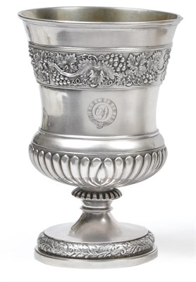 Lot 2303 - A Silver Wine Cooler, Joseph Craddock & William Ker Reid, London 1817, campana form with reeded...