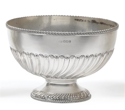 Lot 2305 - A Victorian Silver Rose Bowl, Atkin Brothers, Sheffield 1898, the lower half of the bowl with...