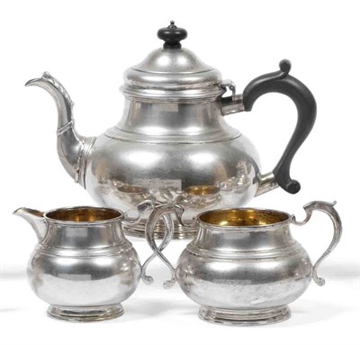 Lot 2308 - A George VI Silver Three Piece Tea Service, Charles Alfred Alston, London 1942, comprising...