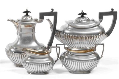 Lot 2309 - A George V Silver Four Piece Tea Service, James Dixon & Sons, Sheffield 1910, comprising hot...