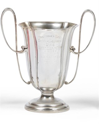 Lot 2312 - A George V Silver Twin Handled Trophy Cup, Fattorini & Sons Ltd, Sheffield 1911, the tapering...