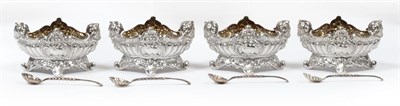 Lot 2317 - A Set of Four Victorian Rococo Revival Silver Salts, Josiah Williams & Co (George Maudsley...