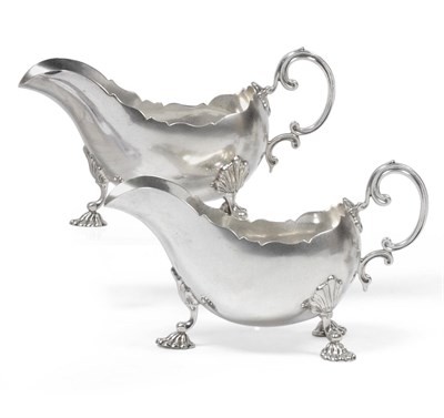 Lot 2352 - A Pair of George II Style Silver Sauceboats, E S Barnsley & Co (Edward Souter Barnsley), Birmingham