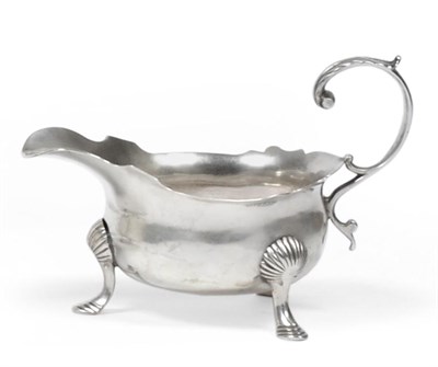 Lot 2354 - A George II Silver Sauce Boat, probably William Shaw II, London 1749, with a shaped rim, flying...