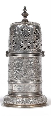 Lot 2356 - A Rare Provincial Silver Lighthouse Sugar Caster, Thomas Havers, Norwich 1689, the pierced high...