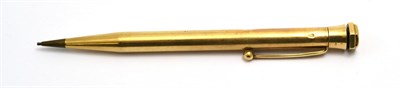 Lot 2388 - A 9ct Gold Yard O Lead Propelling Pencil, of typical form, the end cap pulling out to reveal a...