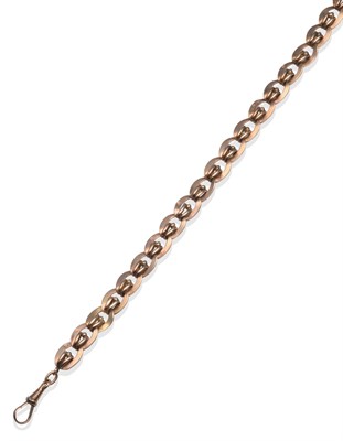 Lot 2154 - A Fancy Link Chain, formed of rose coloured loop links, length 34cm