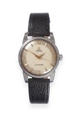 Lot 2176 - A Stainless Steel Automatic Centre Seconds Wristwatch, signed Omega, model: Seamaster, circa...