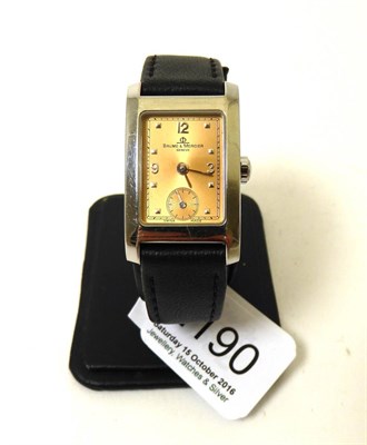 Lot 2190 - A Lady's Stainless Steel Wristwatch, signed Baume & Mercier, circa 1995, quartz movement,...