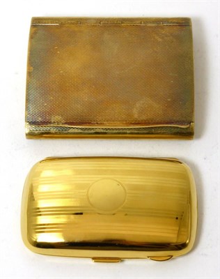 Lot 2210 - A Continental Silver Gilt Cigarette Case, bears marks, rounded rectangular with a domed profile and