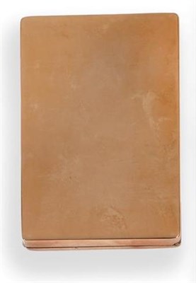 Lot 2213 - A Continental 14ct Gold Cigarette Case, bears marks, plain rectangular with a concealed clasp,...