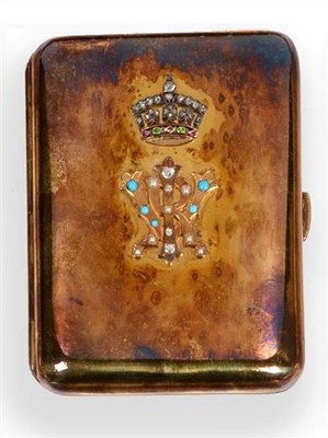 Lot 2215 - A Victorian Silver Gilt Cigarette Case, FH, London 1896, rounded rectangular, the cover with a...