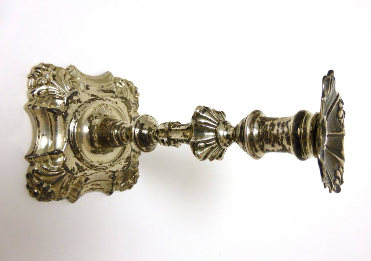 Lot 2250 - A George II Silver Taperstick, John Preist, London 1753, in the rococo style with shell capped...