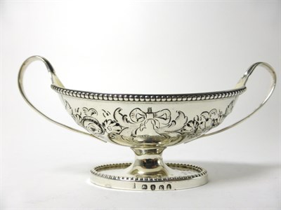 Lot 2257 - A George III Silver Salt, probably Peter & William Bateman, London 1805, oval with loop...